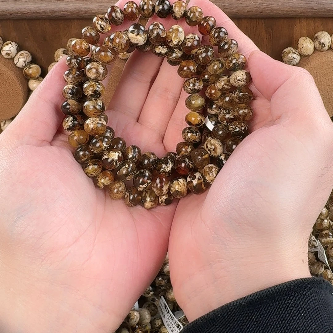 上***移琥珀未镶嵌手链抚顺琥珀-干白溶洞