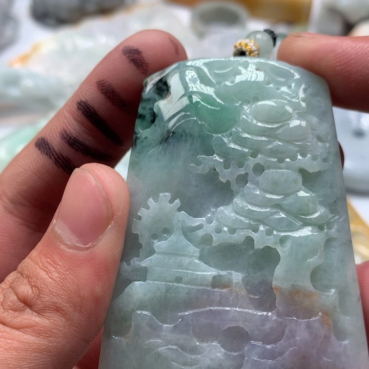 翡翠未镶嵌颈饰保真天然a货翡翠