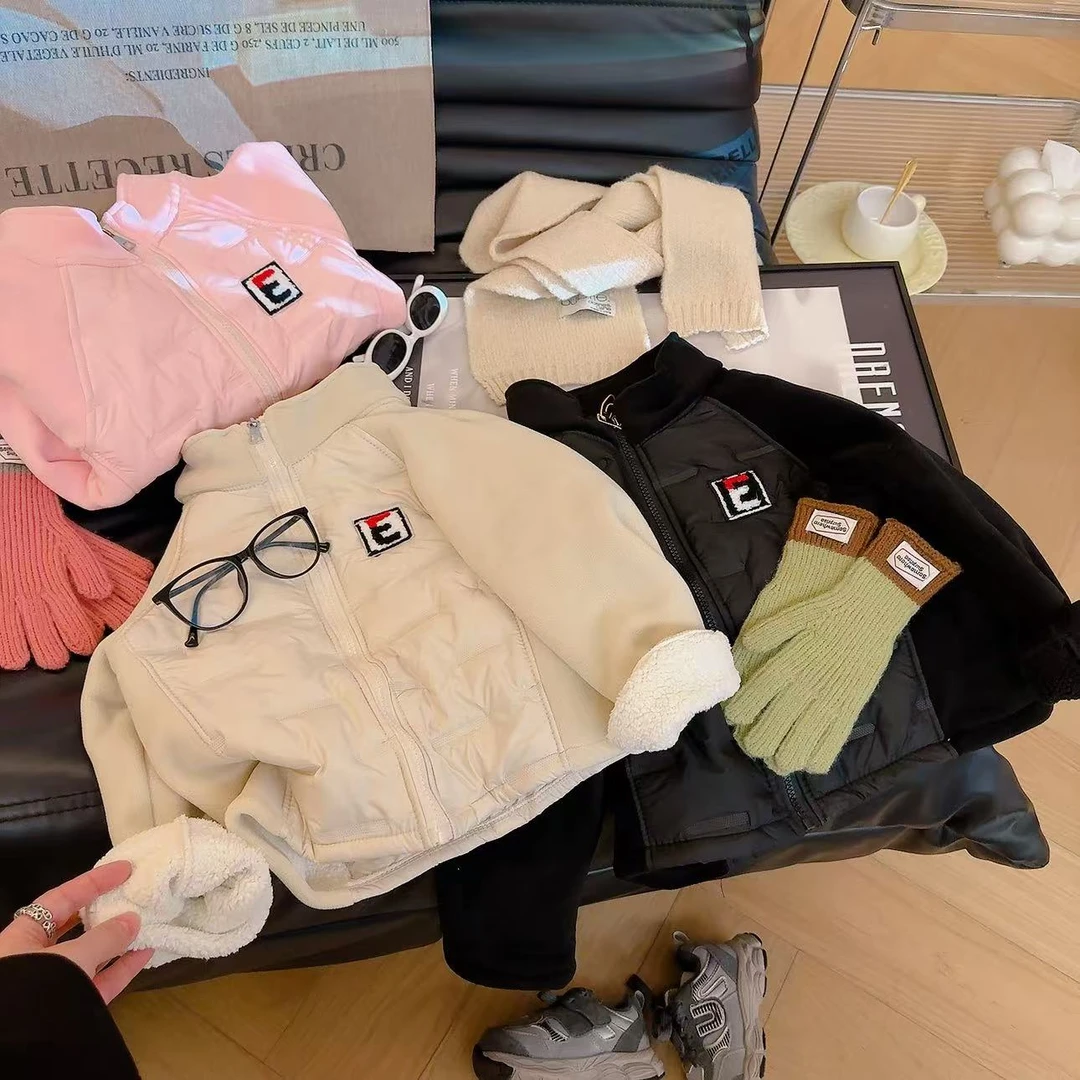 【校服内搭】儿童奥粒绒中大童加绒加厚韩版百搭宽松休闲外套