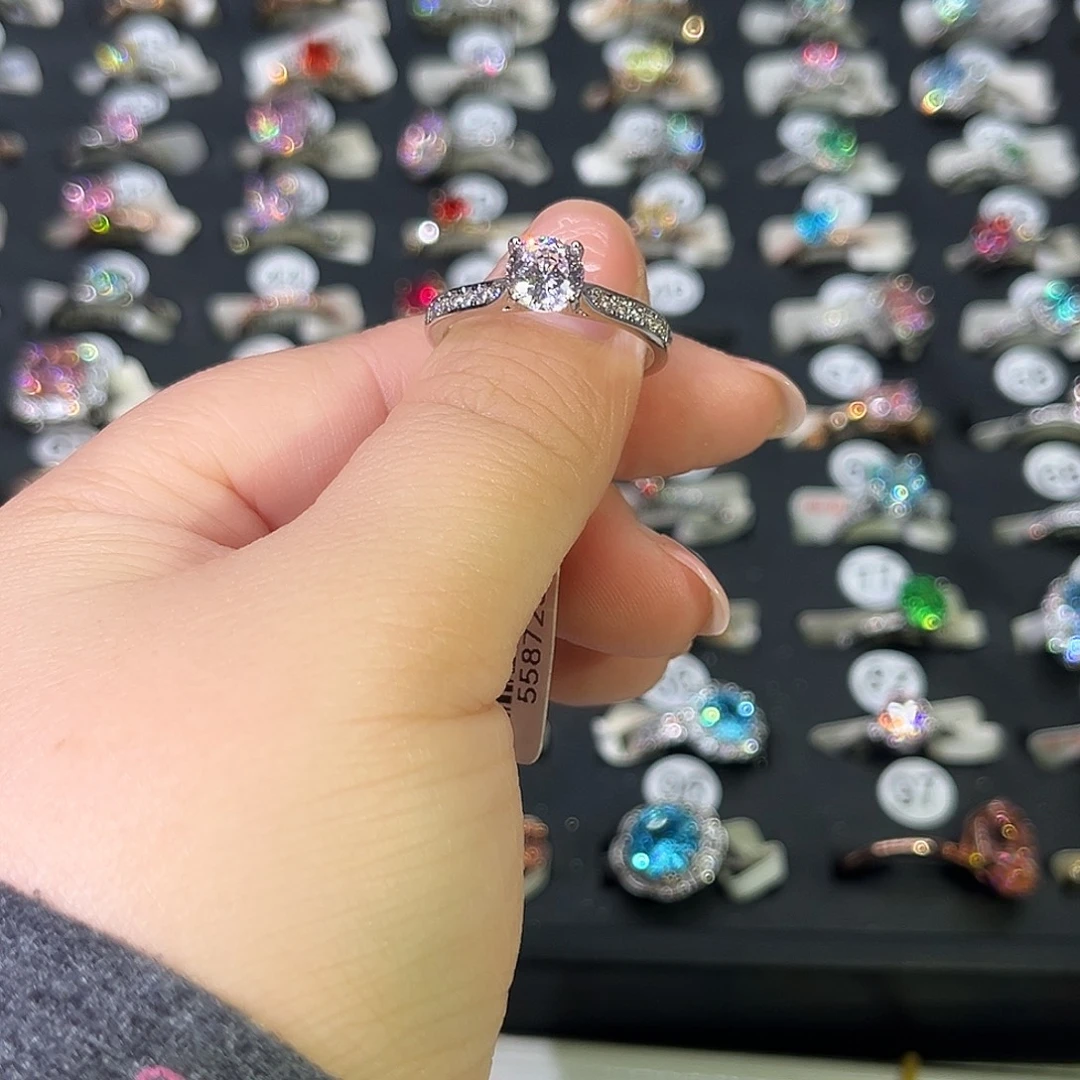 莫桑石非金属SH微镶四爪星空浅粉一卡-13