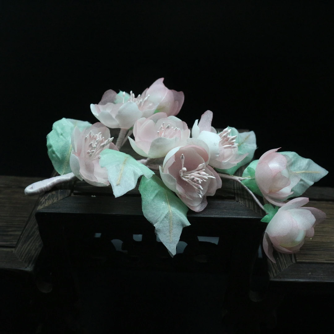 平湖晚霞古风饰品 真丝烫花之福利烫花发饰