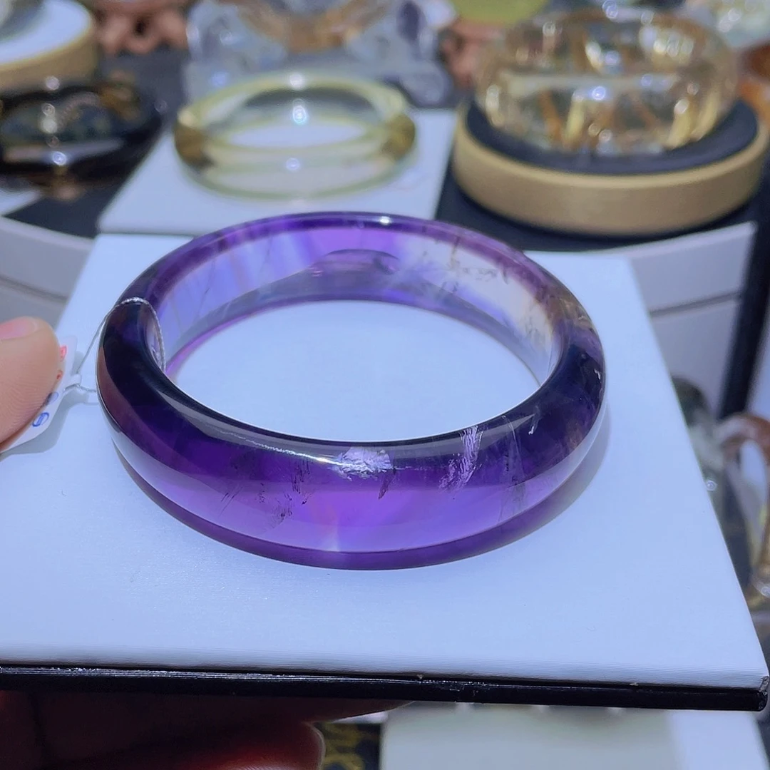 水晶手镯未镶嵌天然乌拉圭紫水晶手镯