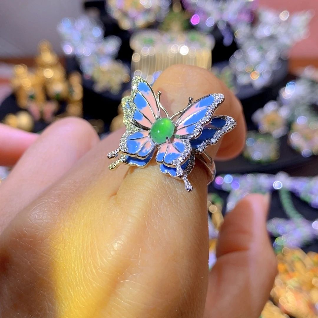 吊坠(不含链)银S925镶嵌翡翠