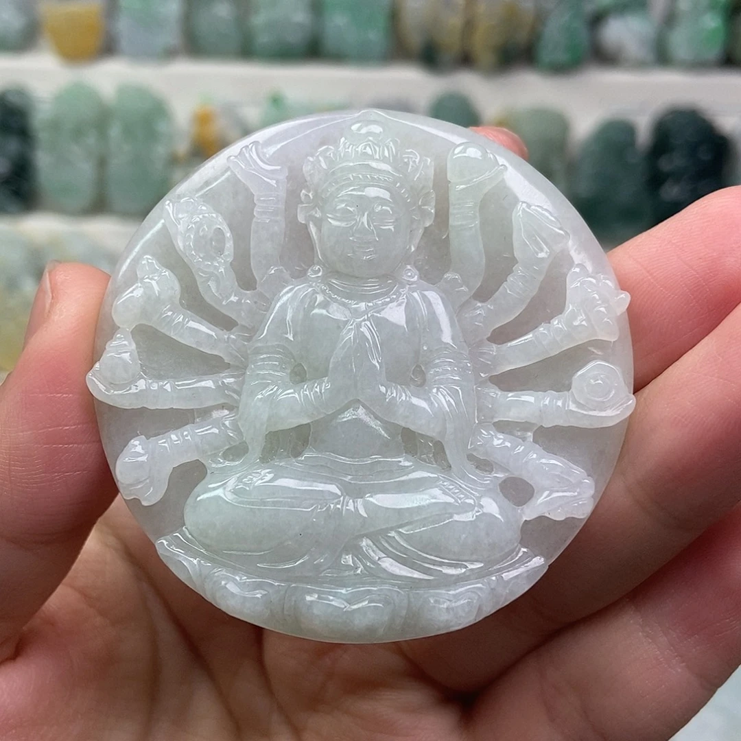 翡翠未镶嵌吊坠(赠链)