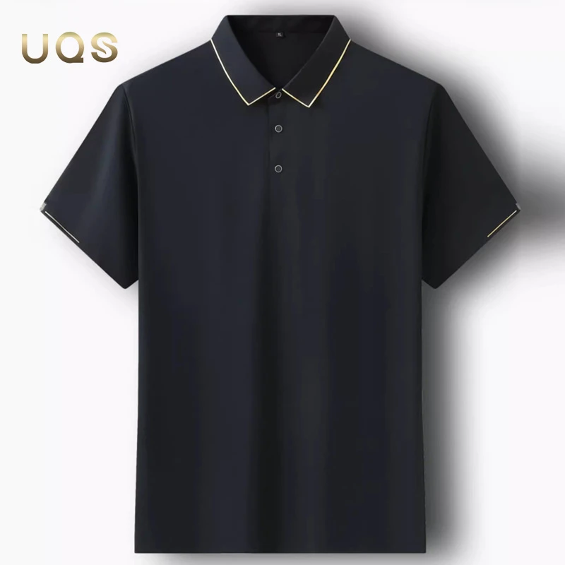 加大码男士夏季纯色无痕短袖POLO衫宽松舒适轻薄冰丝凉爽透气简约