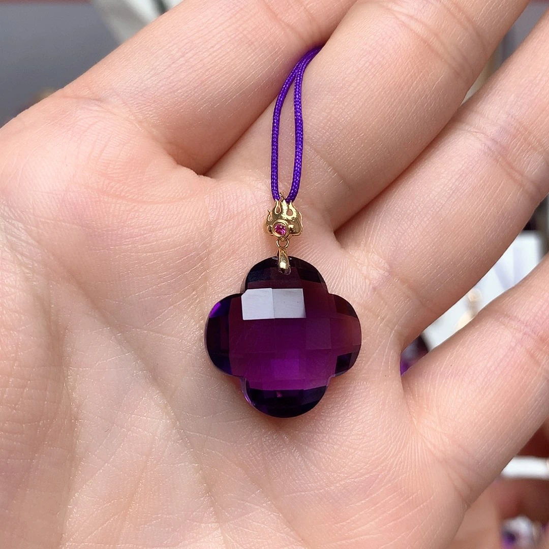 18K金镶嵌紫晶吊坠(赠链)L