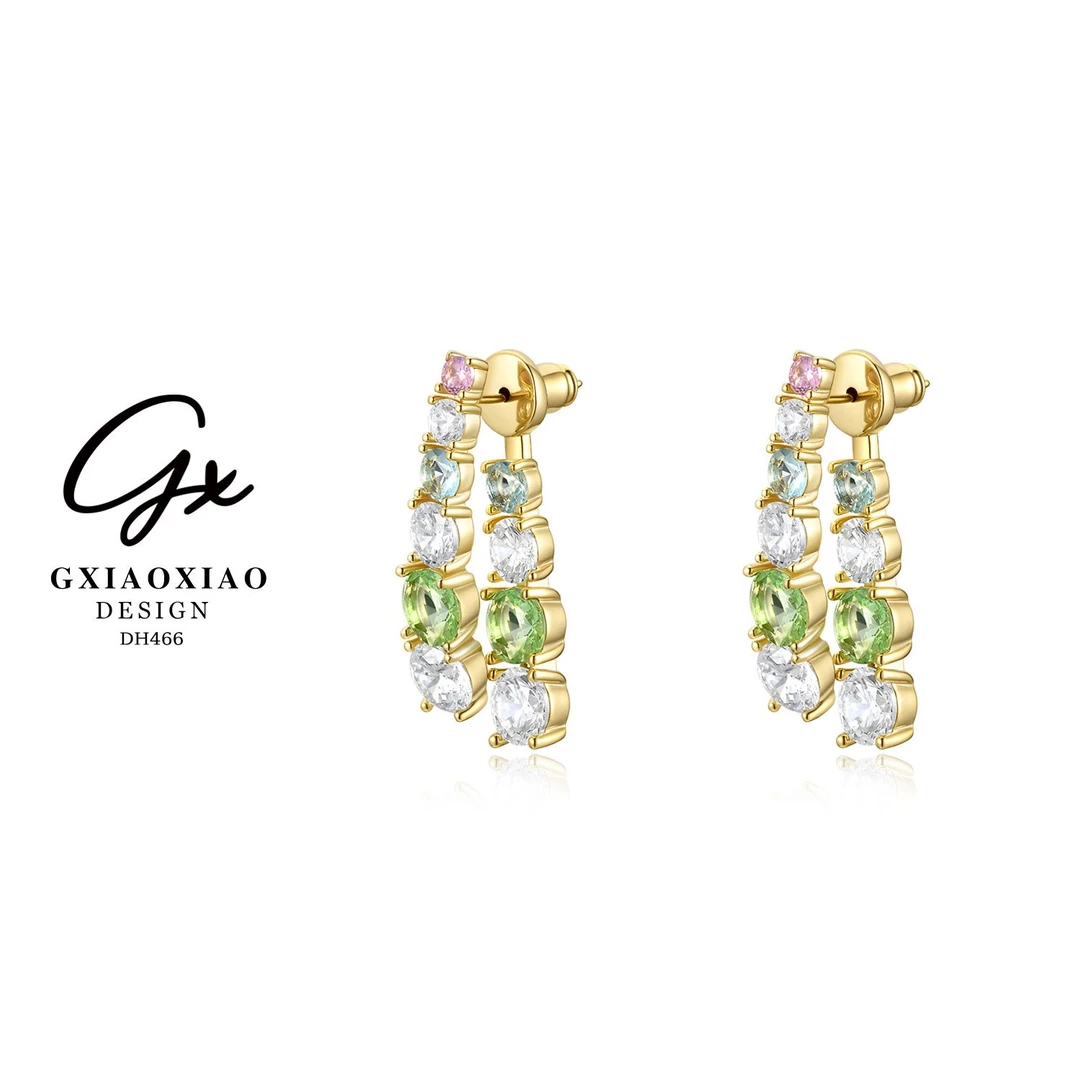 镀K金【碧海晴云】轻奢高级感百搭彩色耳环 DH466