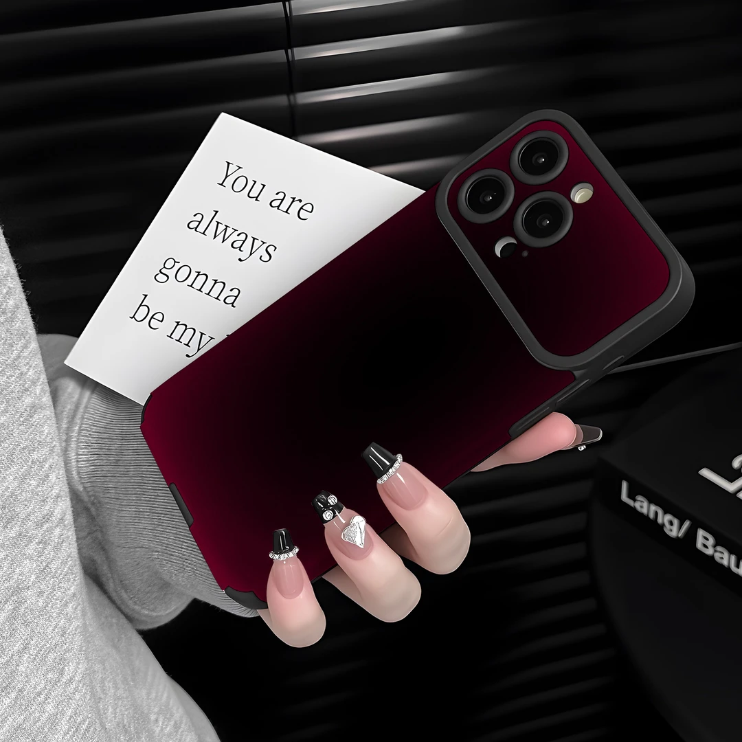 适用苹果17ProMax手机壳高级全包大视窗保护套男女潮暗黑渲染红色