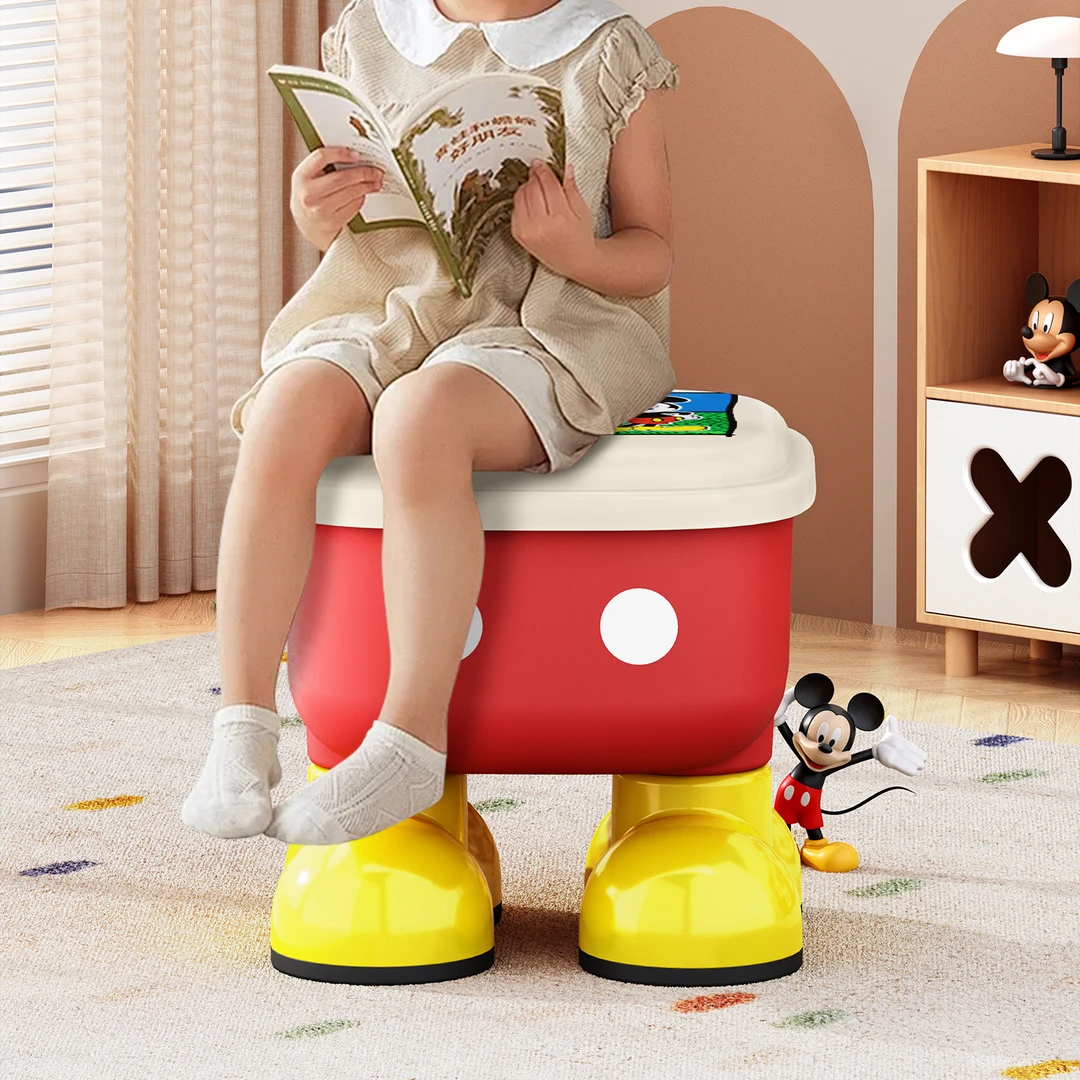 米奇收纳凳卡通储物可爱玩具收纳箱迪士尼儿童凳子大容量收纳