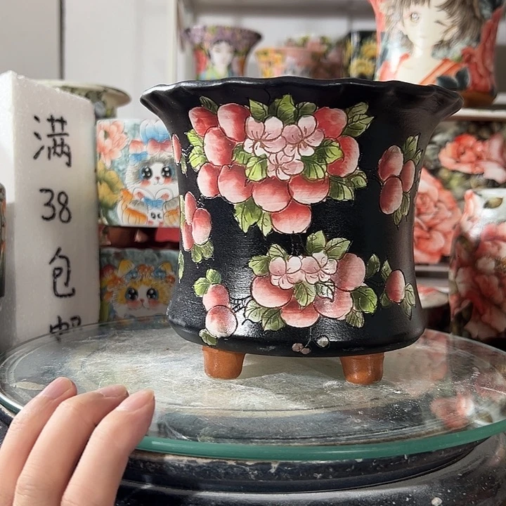 景德镇手绘花盆幸运花盆