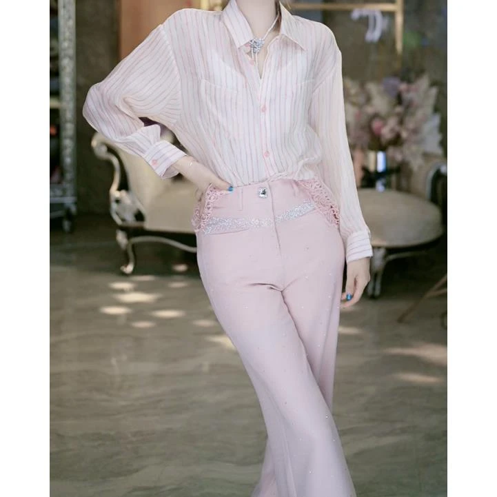 7-10【几何美学】重工时尚休闲气质百搭直筒阔腿裤