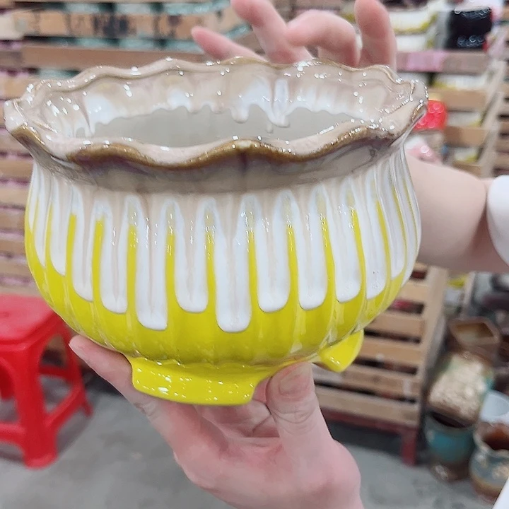 有孔.凑单10元陶瓷花盆发货！