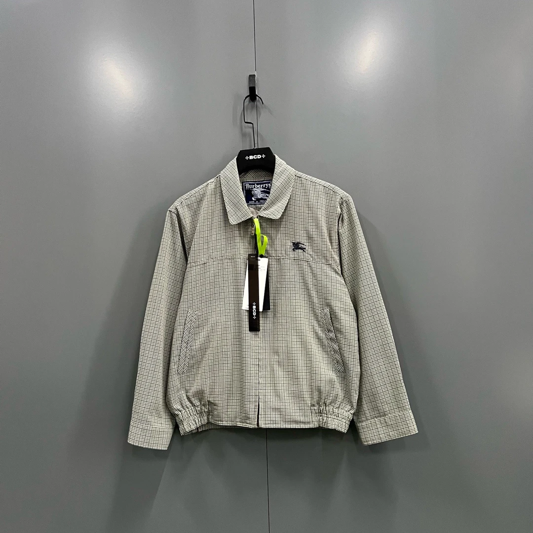 95新 BURBERRY/博柏利 jp924 607369 格纹骑士刺绣外套