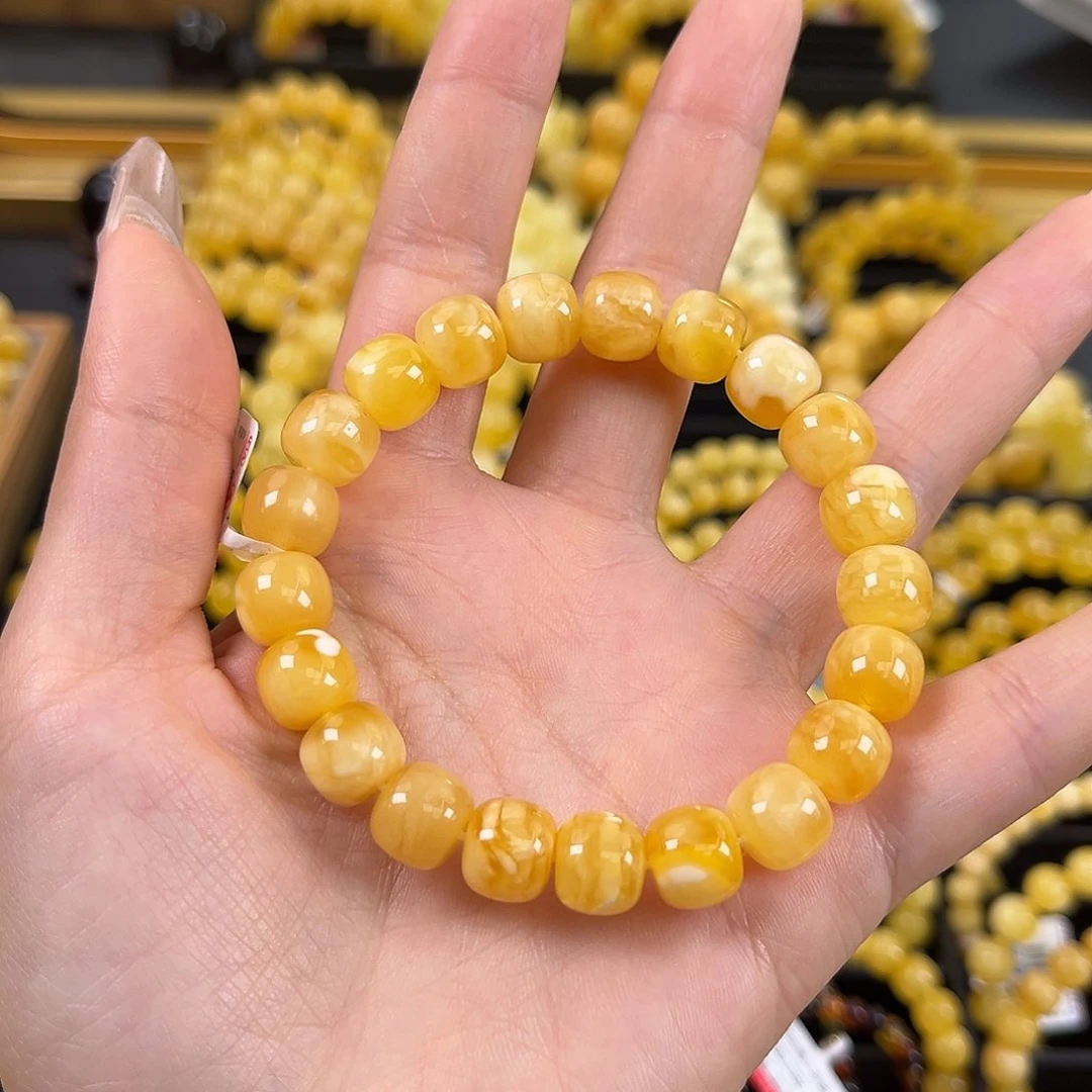 未镶嵌琥珀裸石奶咖虎皮妖花