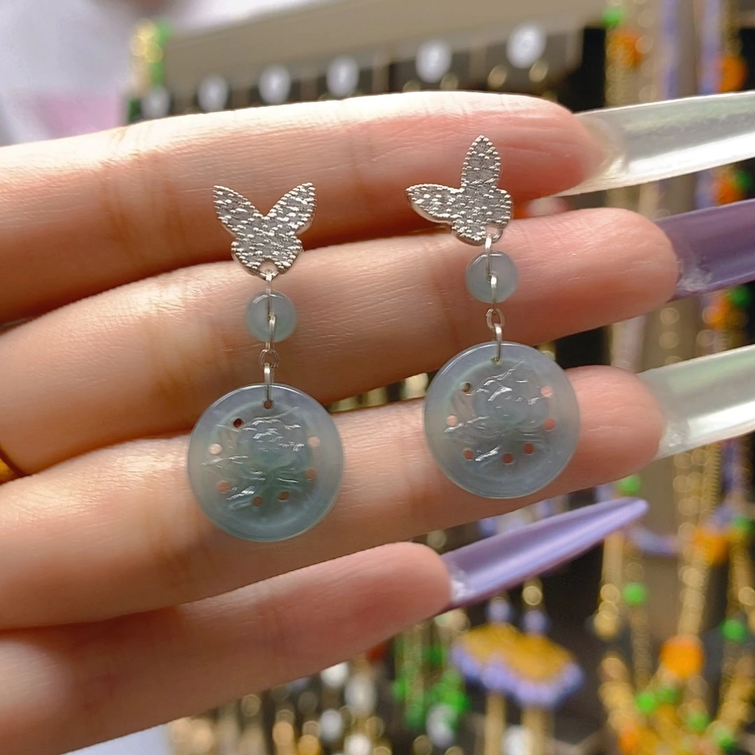 翡翠合金耳饰翡翠