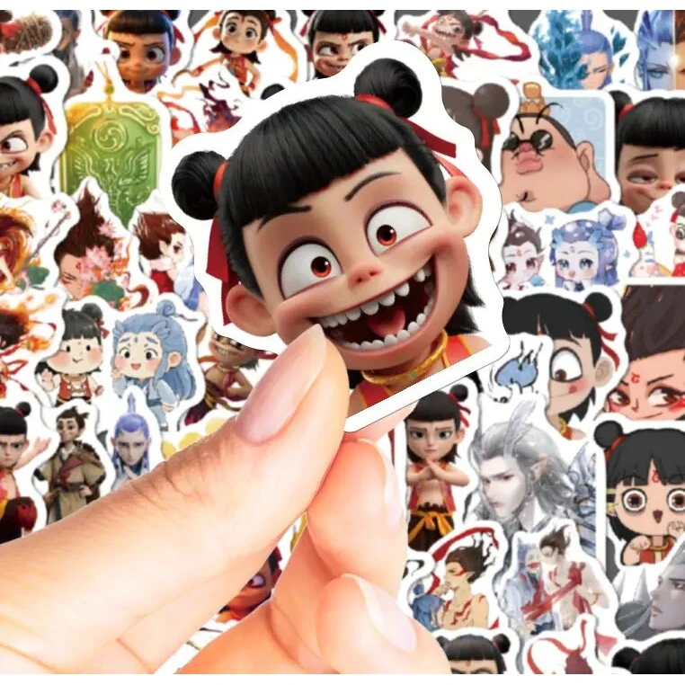 哪吒之魔童闹海创意贴纸 哪吒敖丙卡通贴纸创意动漫贴纸cx