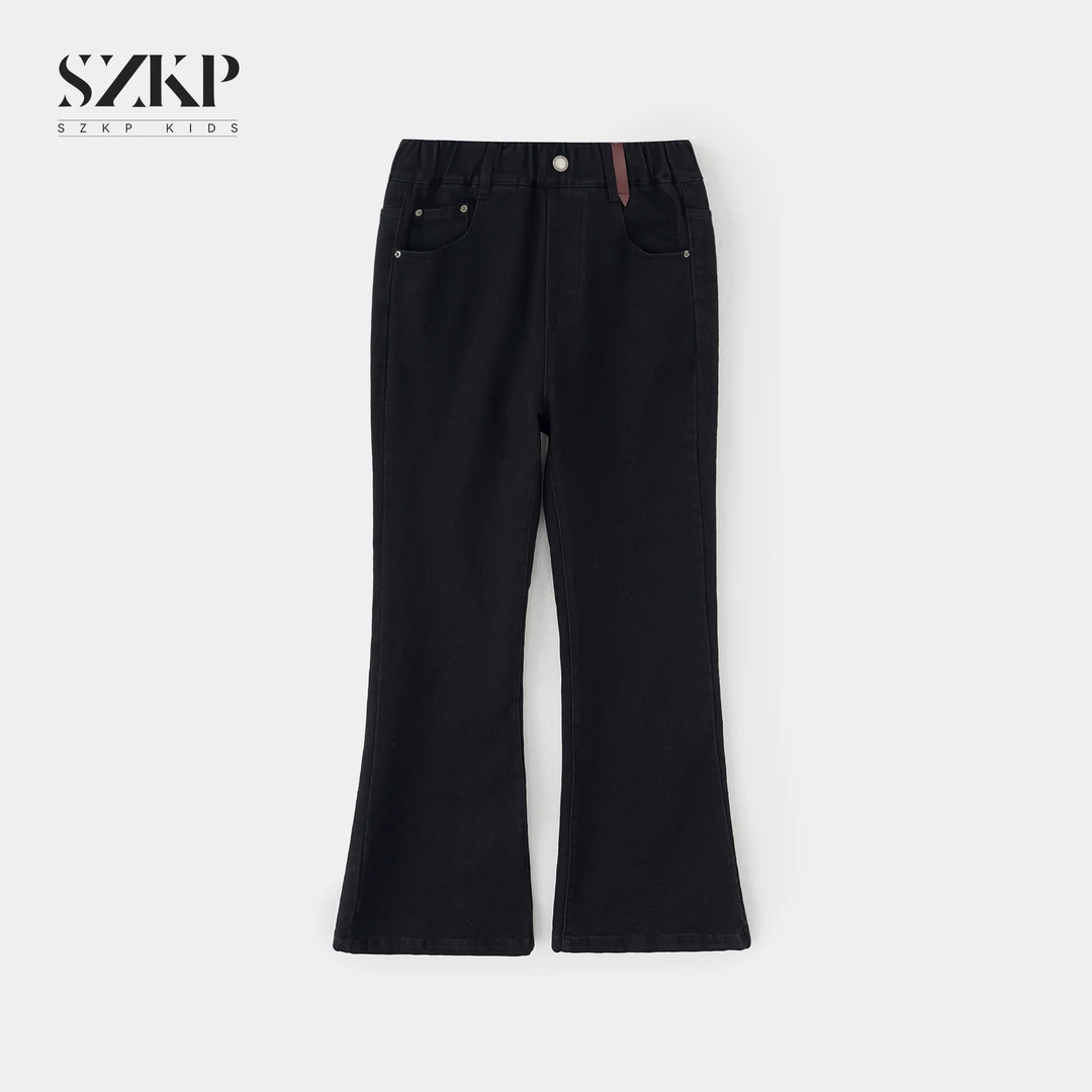 SZKP秋季新款女童装裤子中大童时尚百搭儿童微喇牛仔裤JMKQ552991