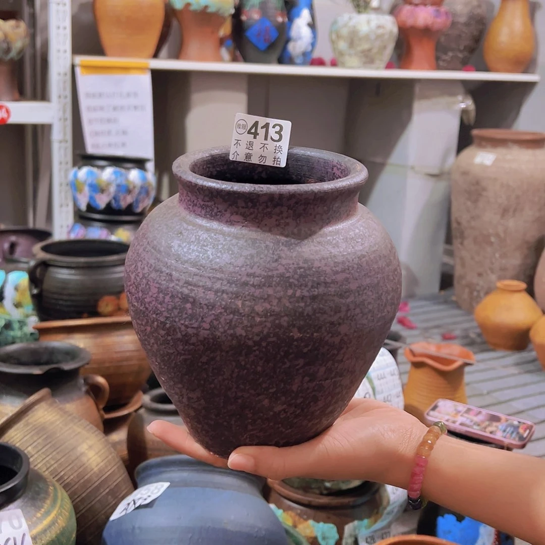 瑕疵紫色坛子有孔413
