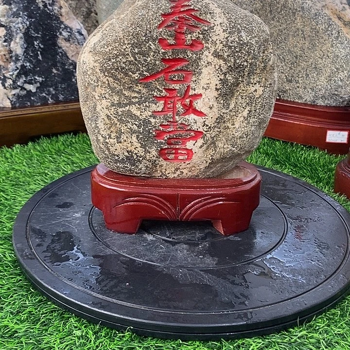 用***9石材石敢当刻字石摆件带底座