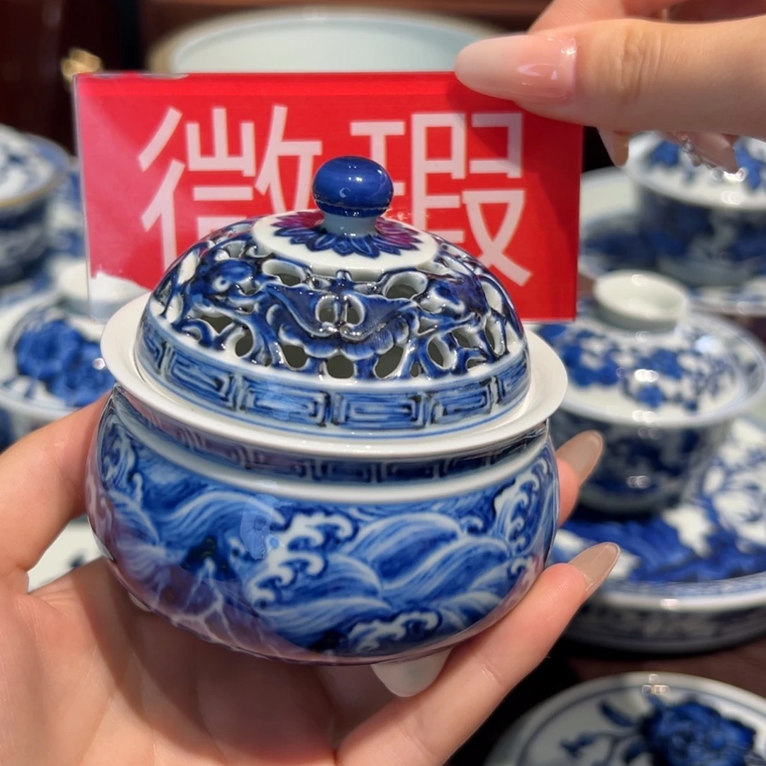 唐***柔雯华堂手绘香炉微瑕