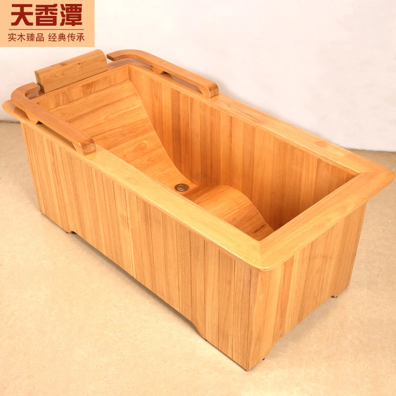 长方形洗澡盆大人用的洗澡桶成人家用沐浴盆实木桶浴缸泡澡桶