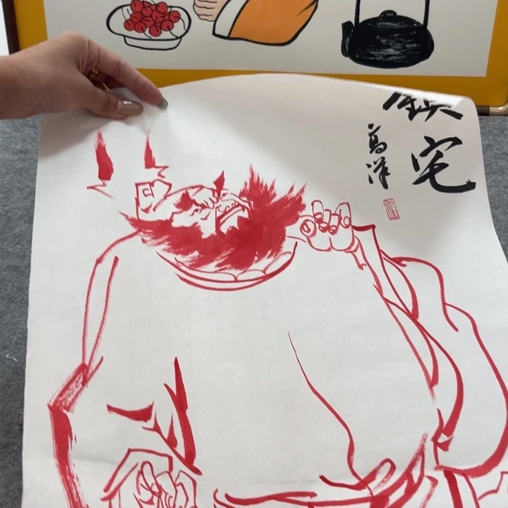 国画手绘禅意画一物一拍