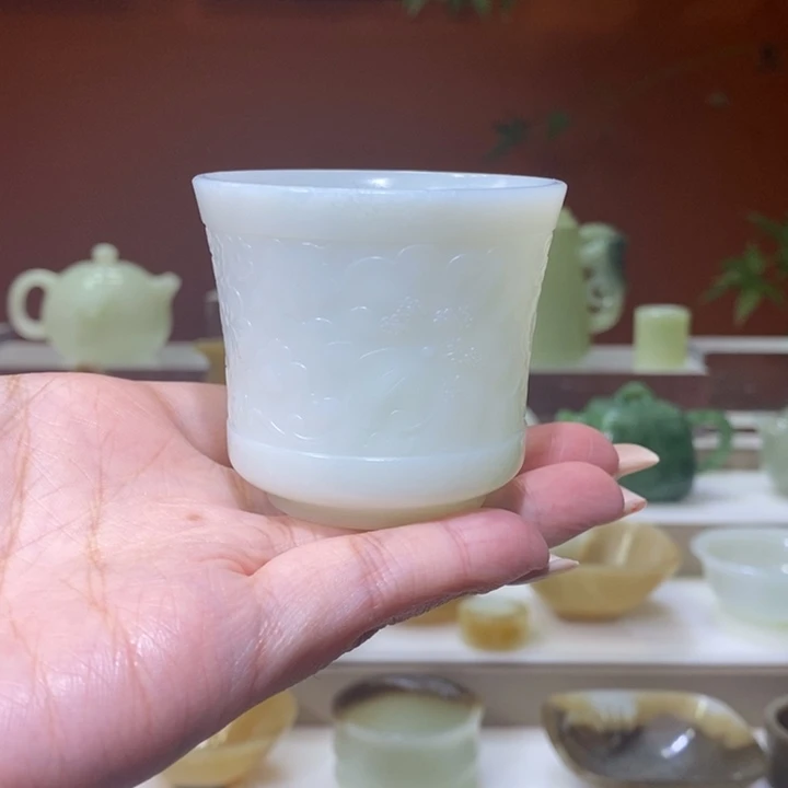 未镶嵌和田玉摆件用****9俄料百花杯75ml