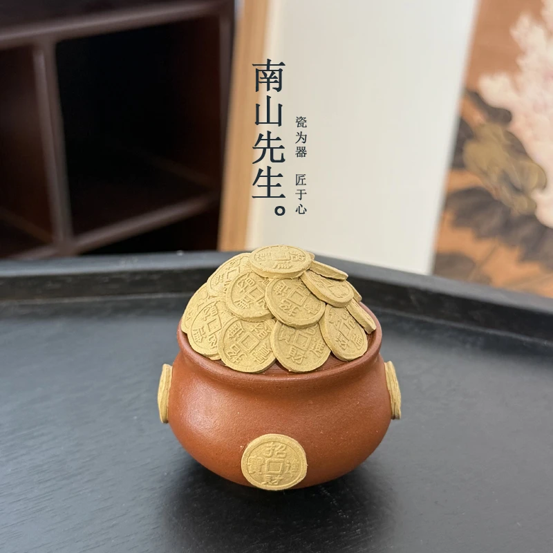 聚宝盆紫砂茶宠茶杯复古功夫茶具套装中式紫砂茶器礼品