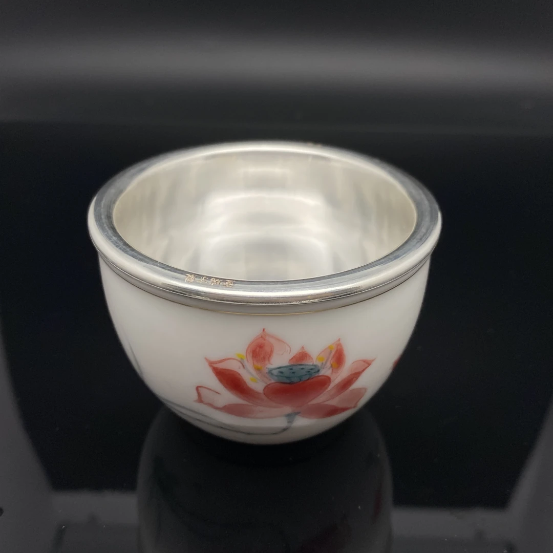足银银制品 B0115GMD534（多样性发货）银荷花杯