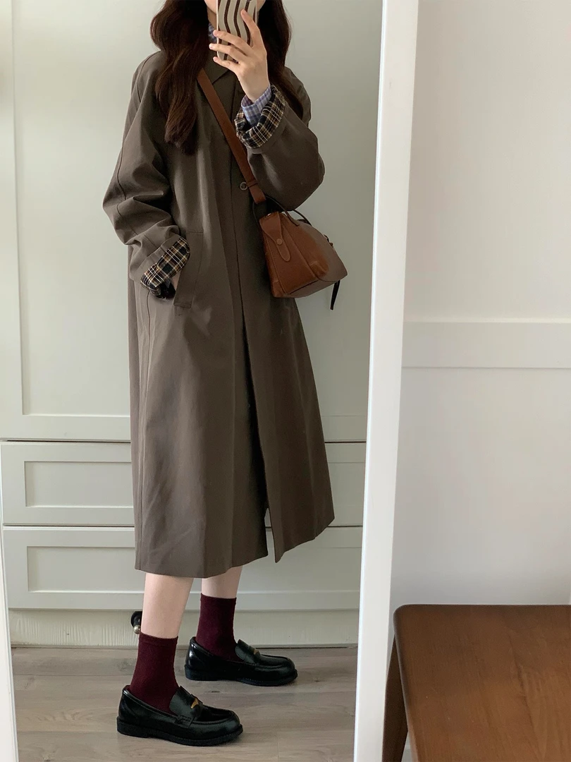 韩版风衣外套女2025秋季新款巨好看的中长款小个子正流行爆款薄款