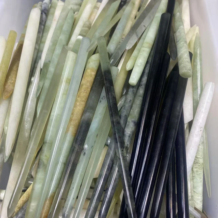 岫玉发簪玉石发簪有棉和裂介意勿拍多样性发 两支包邮