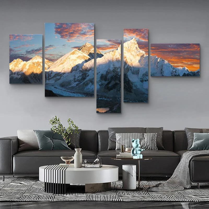 日照金山客厅装饰画现代简约卧室挂画沙发背景墙壁画大气靠山图