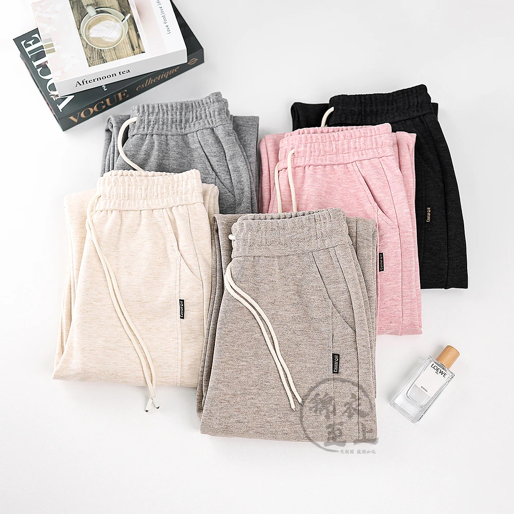 【春款】百搭新款高腰大码抽绳松紧腰宽松舒适休闲多色休闲裤N9246
