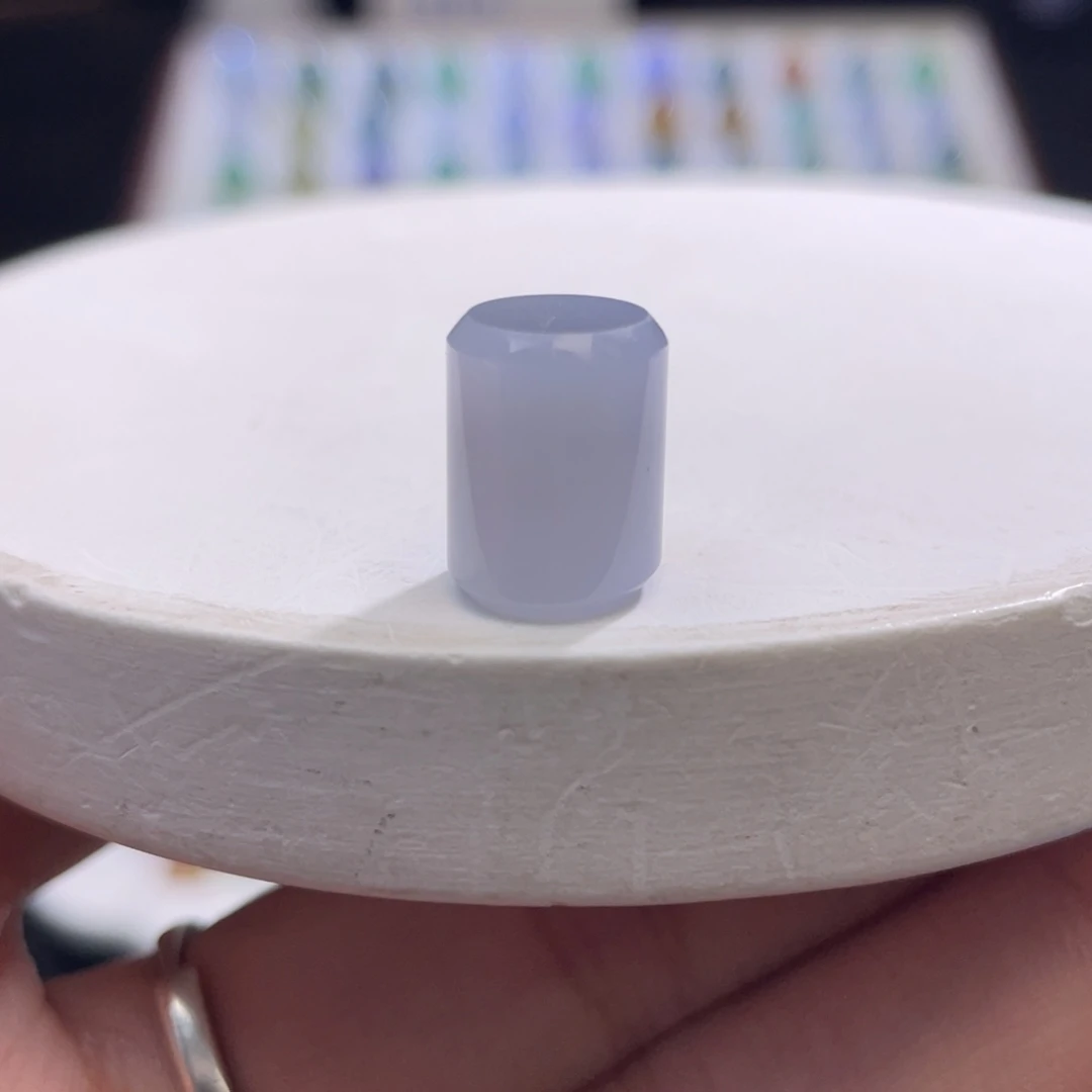 散珠翡翠特色紫色胶润桶珠卡12.3-9.5mm