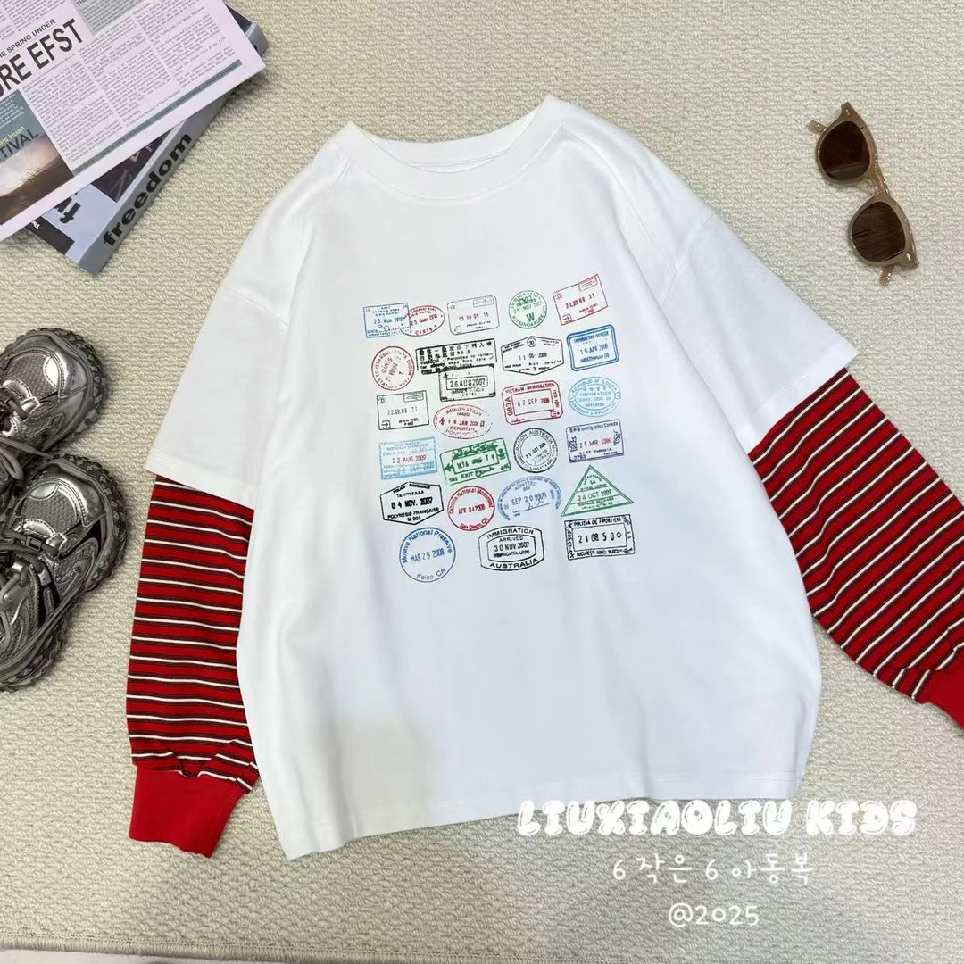 杭州六小六正版BY LIUXIAOLIU秋季儿童假两件长袖17075