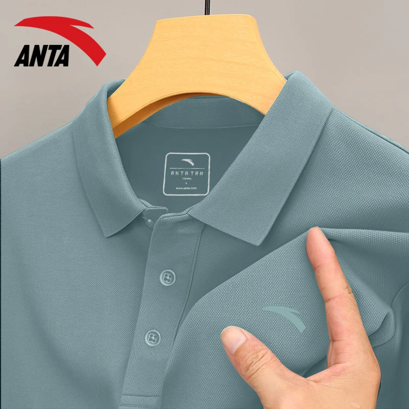 安踏短袖男款polo衫夏季新款冰丝速干透气T恤翻领商务休闲半袖男