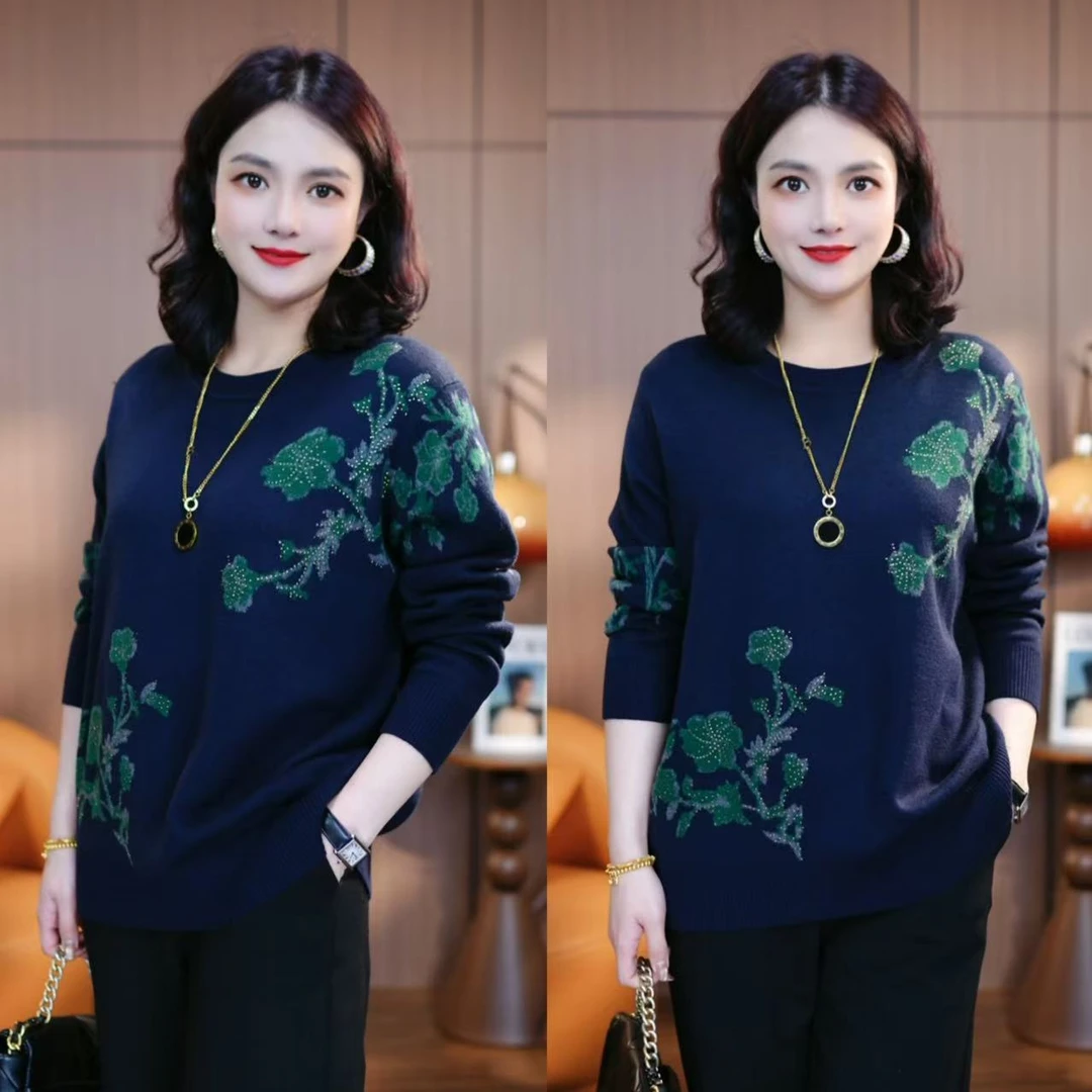 青衿翠芯 -妈妈装显瘦显年轻冬季保暖宽松软糯亲肤羊毛衫洋气百搭