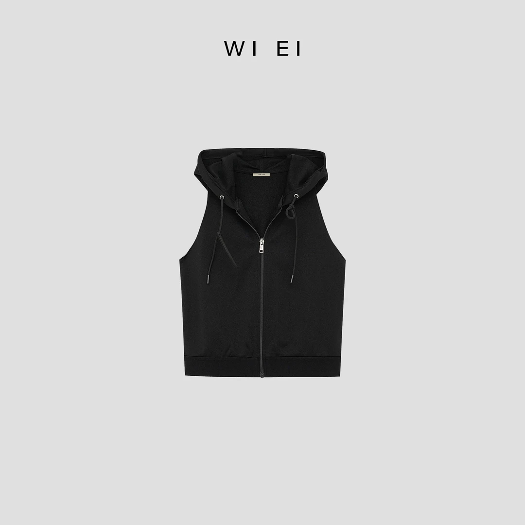 《WE ARE》清风*極简 拉链 开衫帽衫 无袖马夹 上衣 22808