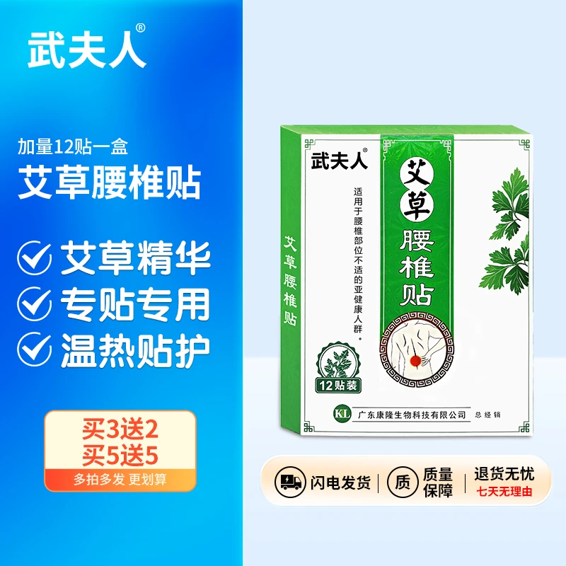 武夫人艾草腰椎贴艾炙艾叶腰部间盘腰肌艾草关节暖贴腰椎贴