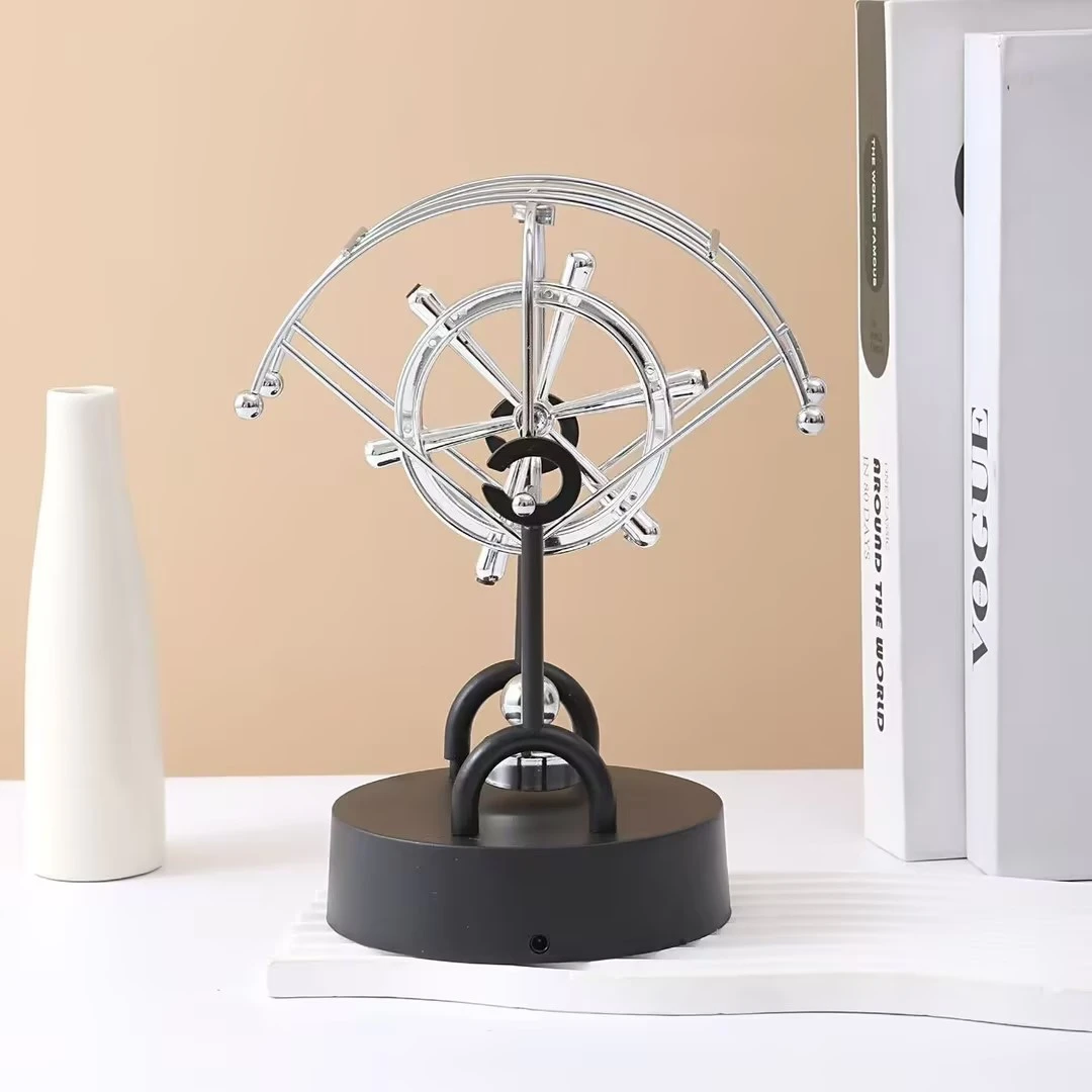 创意金属混沌摆球摇摆器创教仪永动仪家居装饰工艺品磁悬浮摆饰