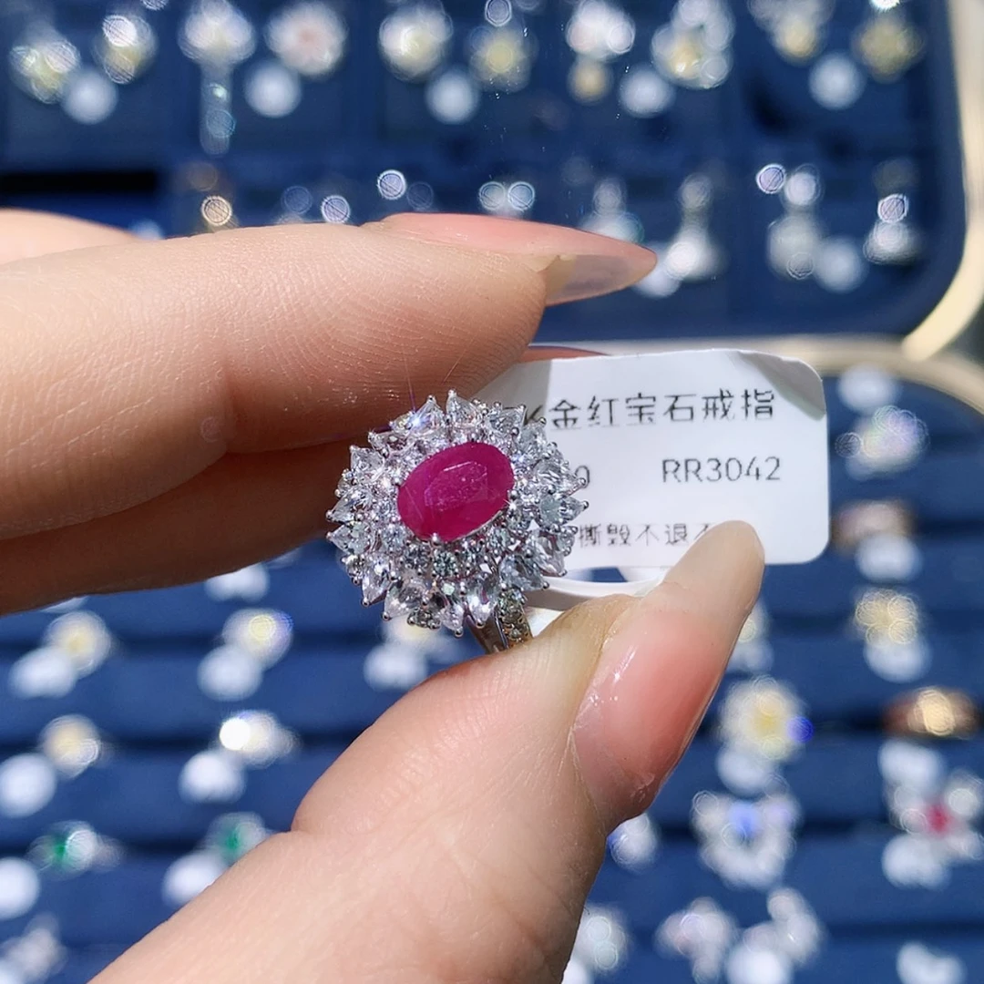 【闪购商品】红宝石戒指18K金镶嵌A****?戒指