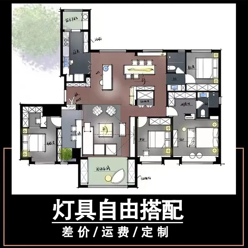 广东中山简约全屋吸顶灯具套餐灯具设计师搭配灯具自由搭配链接