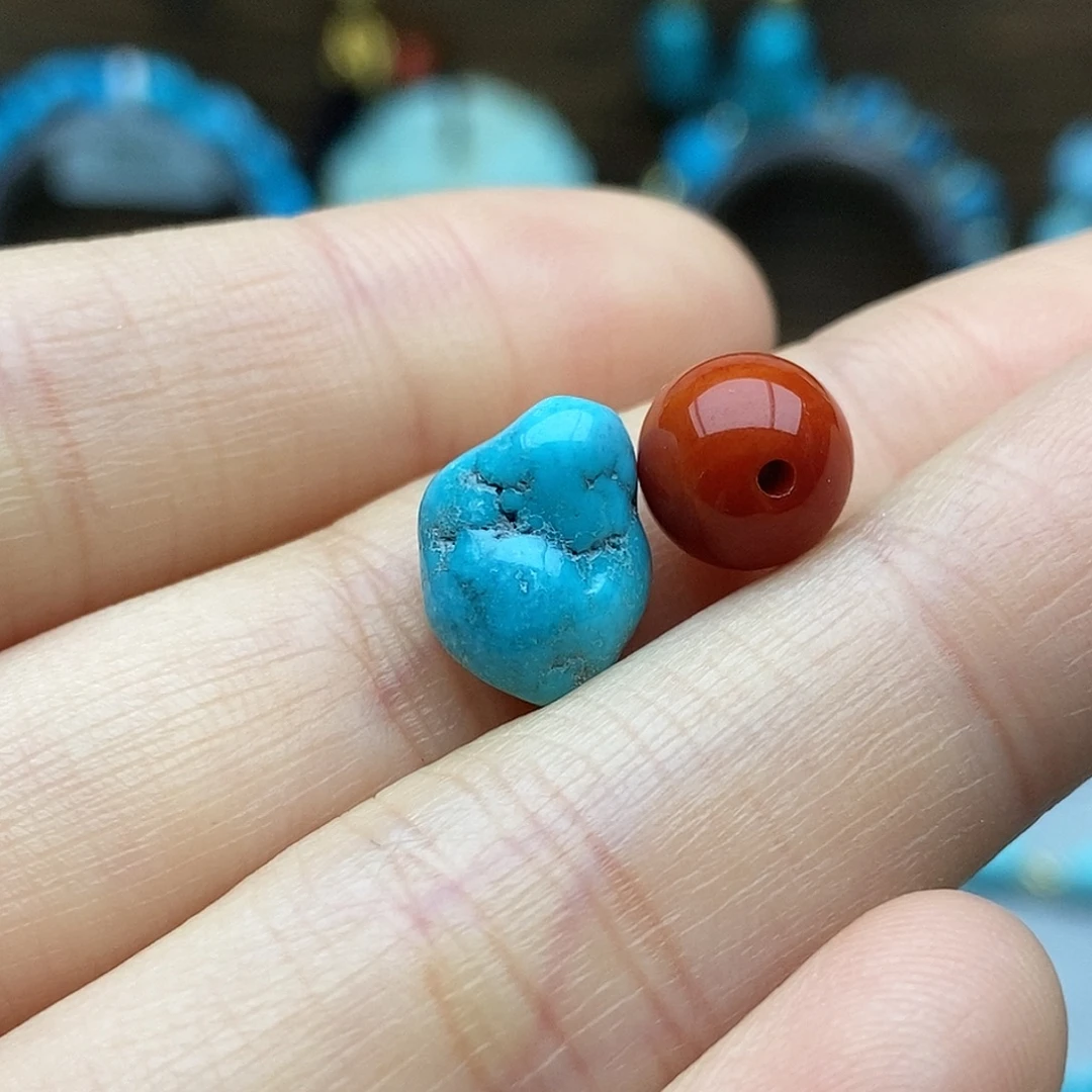 南红玛瑙未镶嵌玉化蓝豆豆