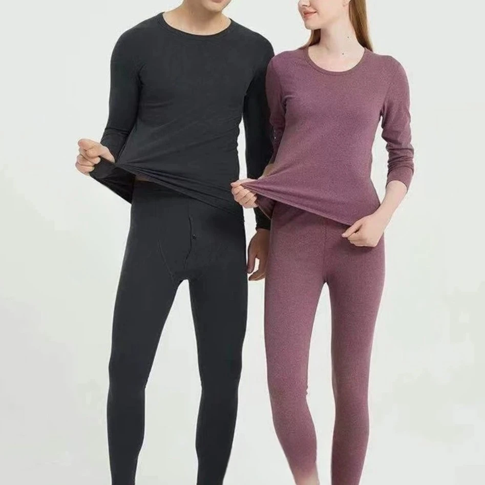 冬季圆领双面发热速暖衣三倍亲肤舒适保暖加绒内衣情侣款