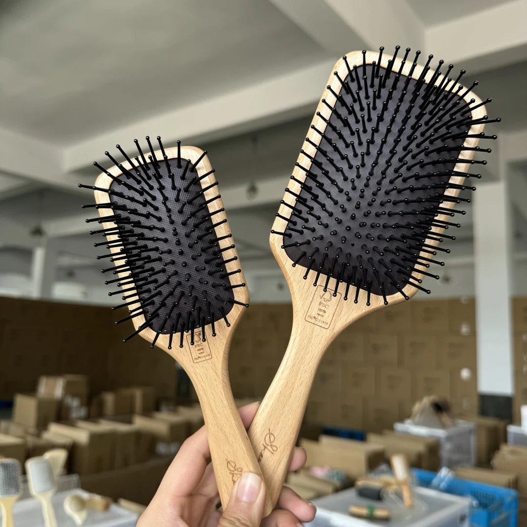 德国进口榉木 方款尼龙针气囊梳套装