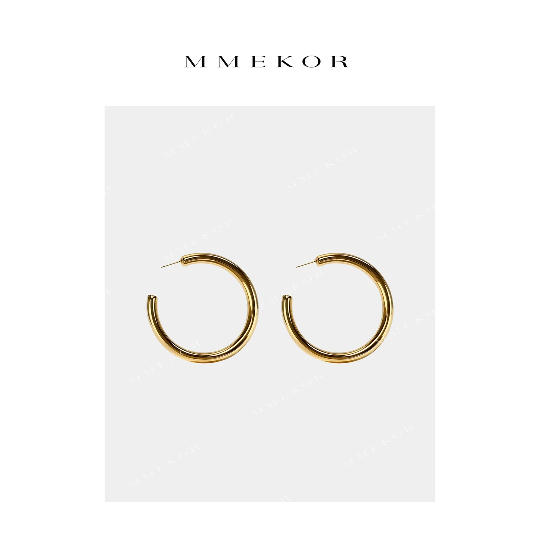 钛钢耳饰 MMEKOR“博主素圈”耳环 2025新款气质耳钉 25930