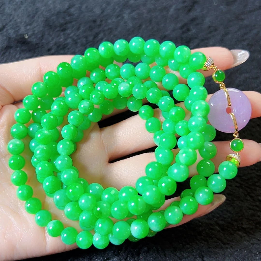 翡翠18K金镶嵌颈饰签收后24小时鉴赏期，过时不退