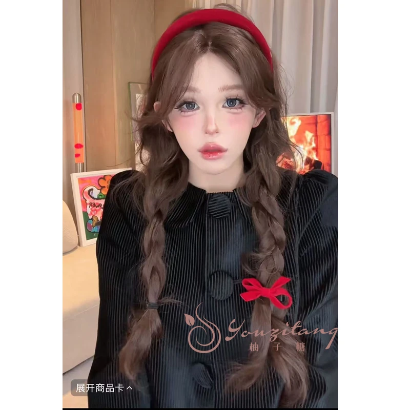小圆专属-【漂亮慧珍】羊毛卷自然假发女小额蕾丝假发中分日常全头