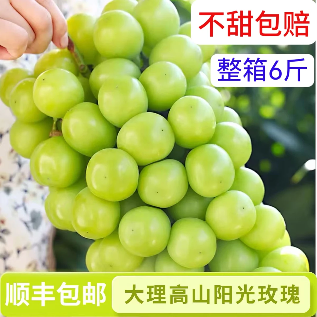 顺丰包邮大理阳光玫瑰葡萄顺丰彩箱当季新鲜水果整串发货