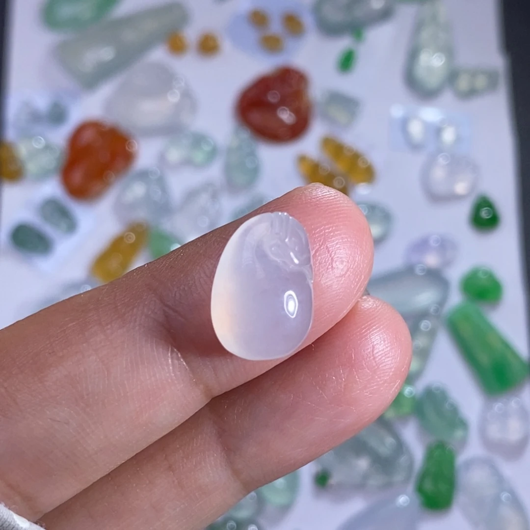 翡翠裸石冰种钱袋子